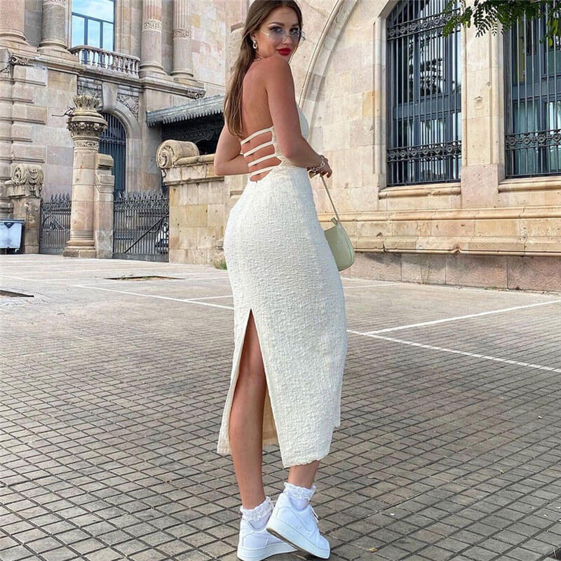 Renata - Midikleid mit offenem Rücken