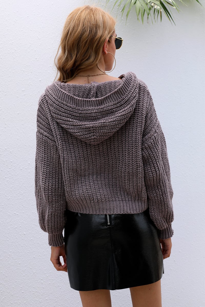 Jena | Twist-Kapuzenstrickjacke mit Reißverschluss für Frauen