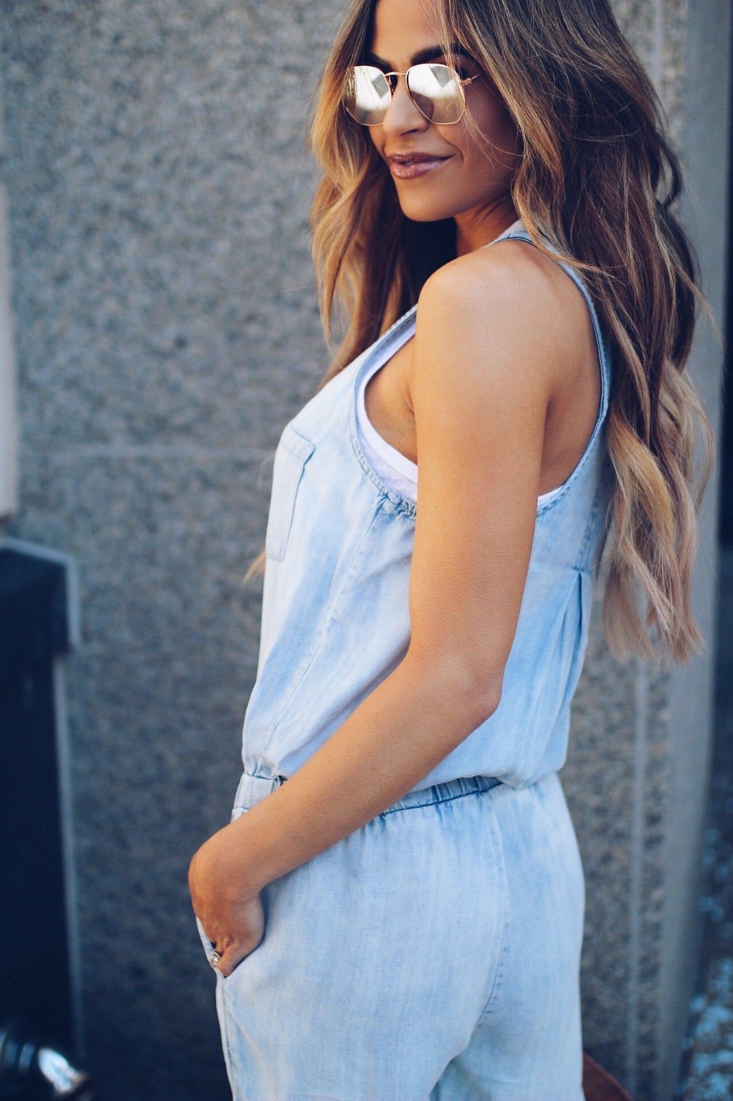 Camila : Lässiger Denim-Jumpsuit mit Weste