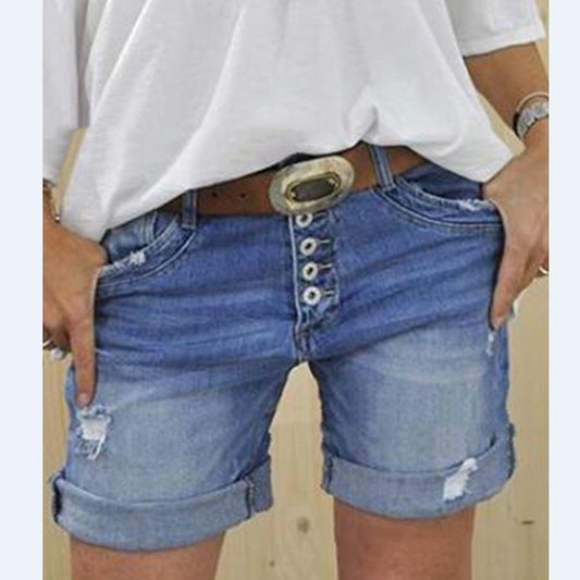 Stuttgart | Damen Ripped Denim Shorts