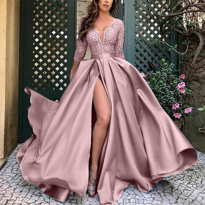 Begoña | Sexy langes Kleid für Frauen mit glänzendem Druck