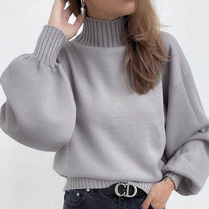 Ella | Puffärmel Rollkragen Pullover für Frauen – Warm und Modisch