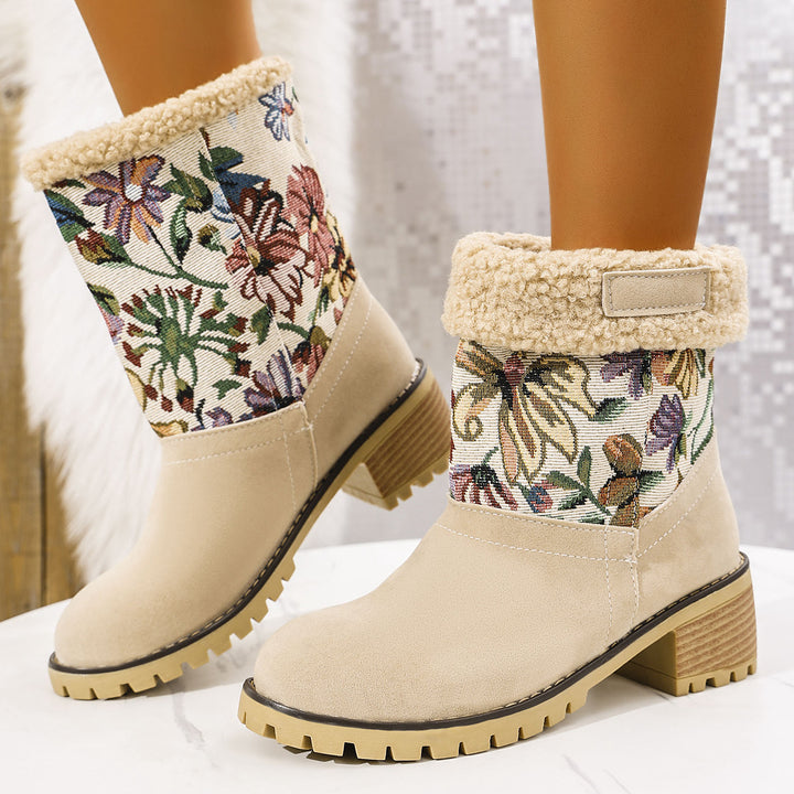 Aya | Bestickte Schneestiefel mit Blumenmuster für Frauen