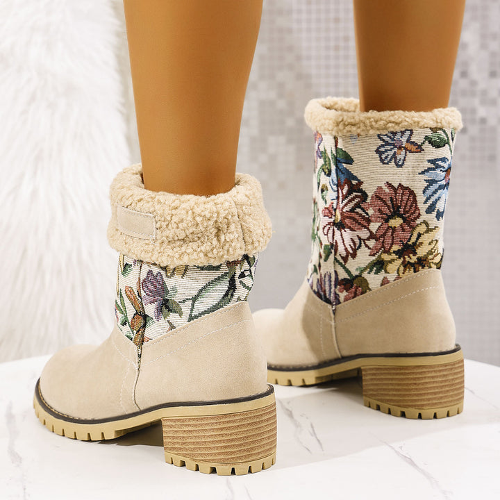 Aya | Bestickte Schneestiefel mit Blumenmuster für Frauen