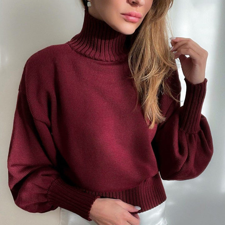 Ella | Puffärmel Rollkragen Pullover für Frauen – Warm und Modisch