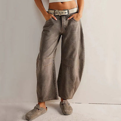 Nova - Jeans mit weitem Bein und Patchwork-Muster