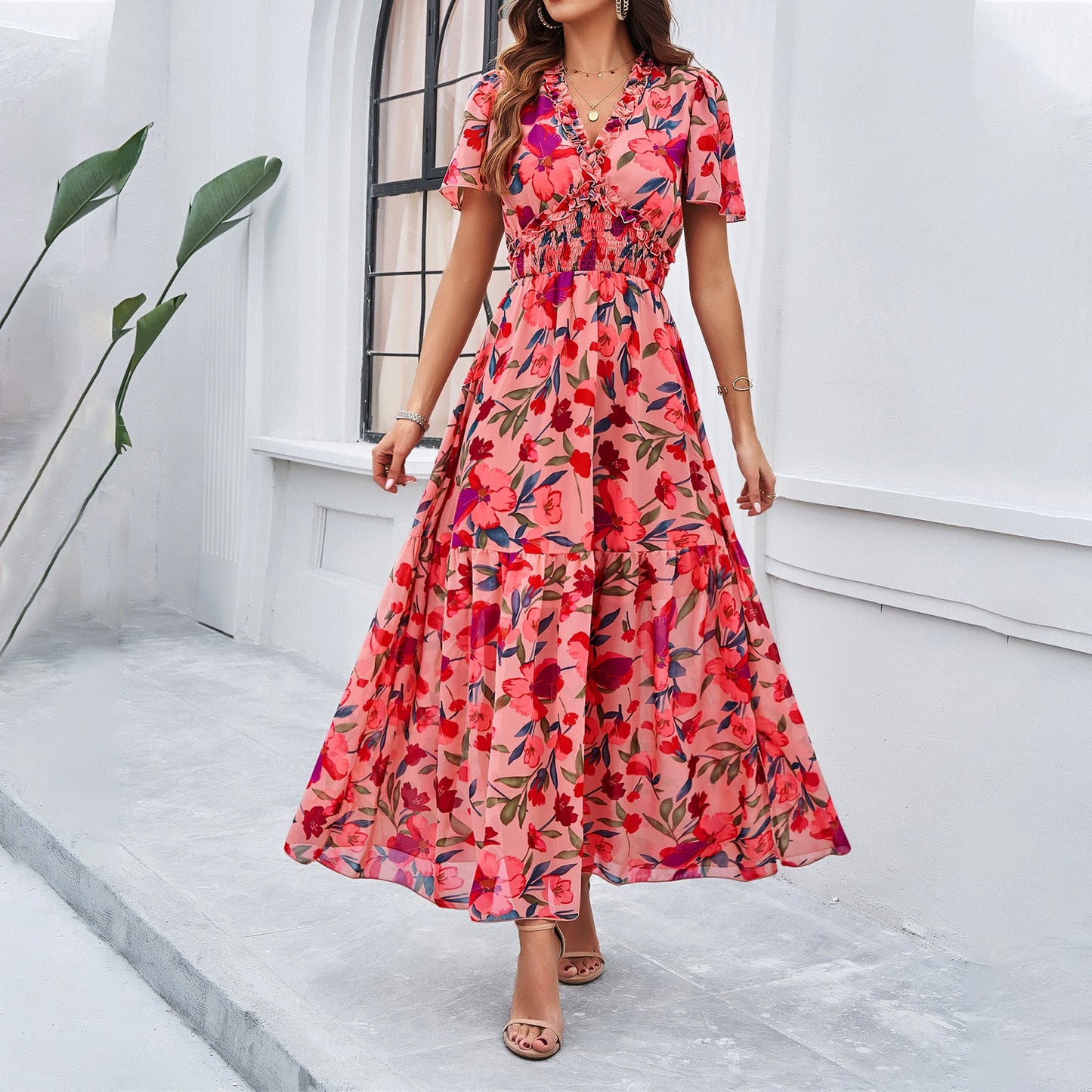 Mariluz | Stylisches Freizeitkleid mit Druck und taillierter Passform