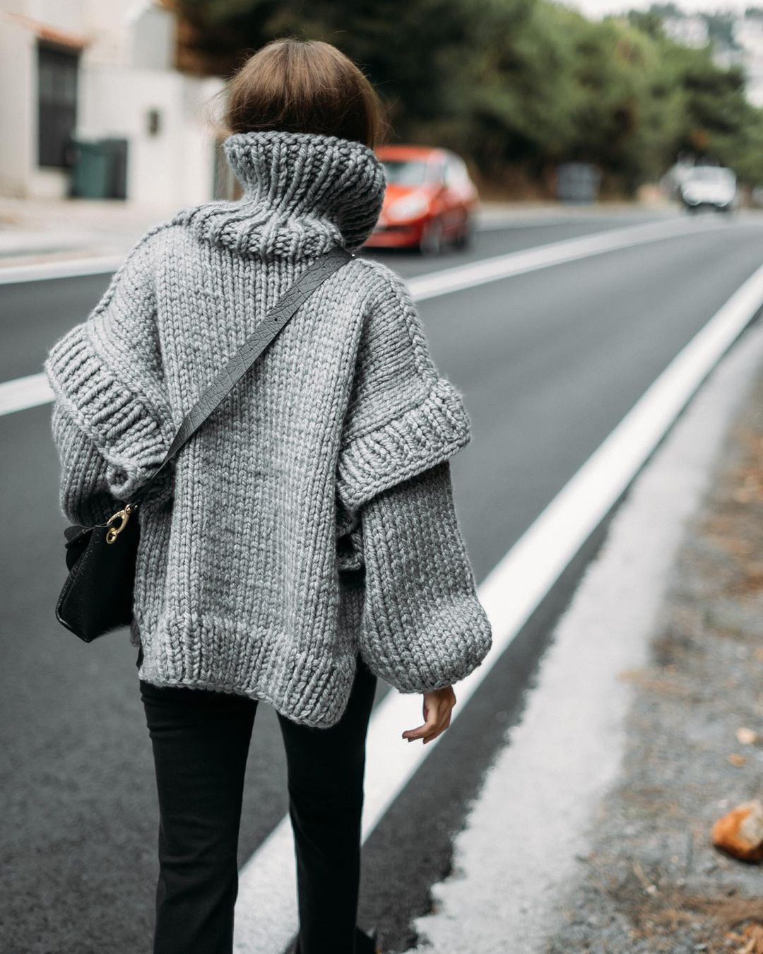 Nora | Strickpullover mit flauschigem Rollkragen für Frauen