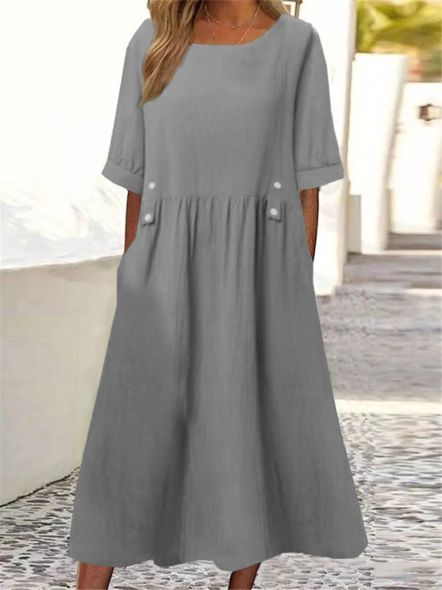 Clara - Midikleid mit Knöpfen in der Taille