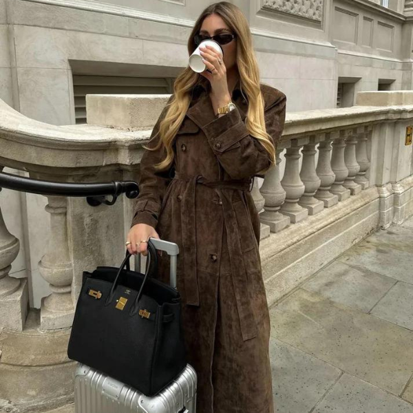 Vivienne | Trenchcoat aus Wildleder stilvoll und elegant