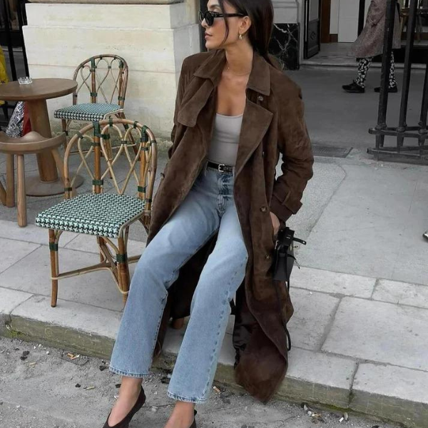 Vivienne | Trenchcoat aus Wildleder stilvoll und elegant