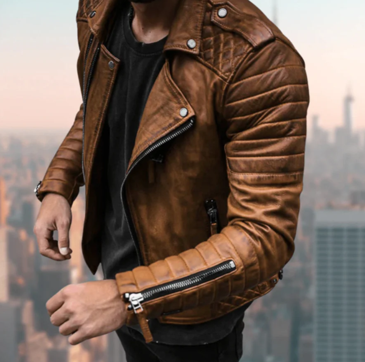 Leonardo | modische herren lederjacke warm und langlebig