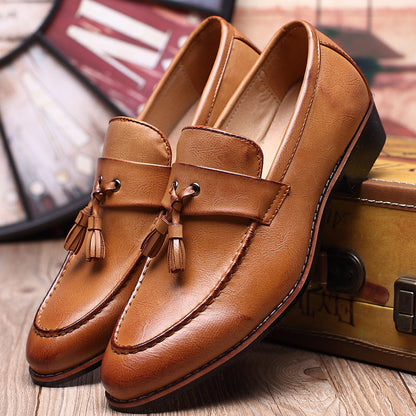 Tayvyan | Herren Retro Retro British Casual Loafers mit Quasten