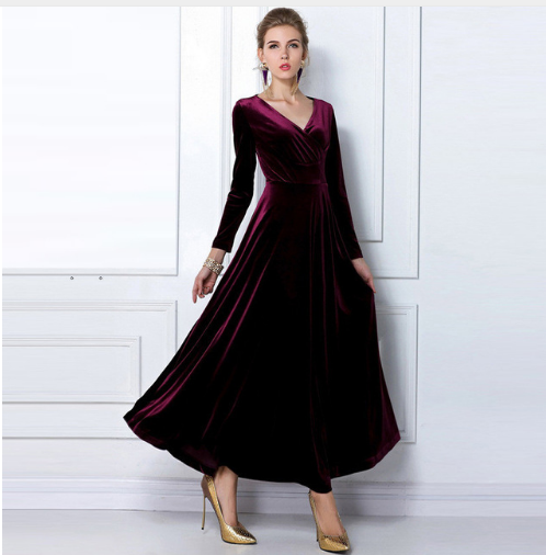 Stuttgart | Glamorous Chic Kleid mit verdicktem V-Ausschnitt