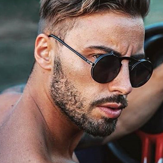 Stuttgart | Sleek Personalisierte Mode Runde Sonnenbrille für Männer