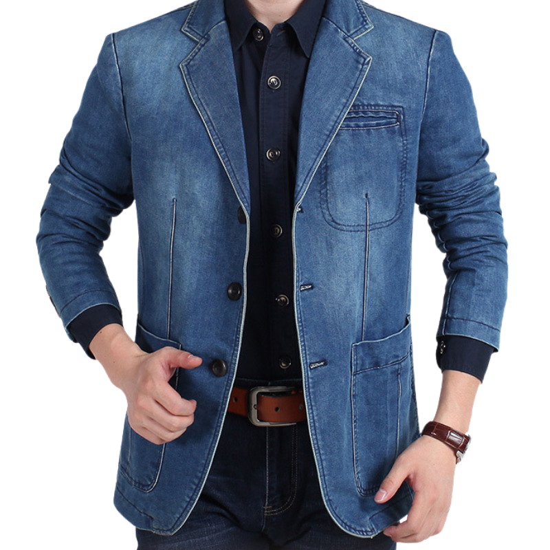 Ervin | Herren Denim Baumwolle Blazerjacke