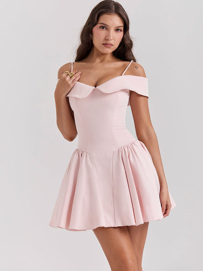 Celeste - Kurzes Kleid mit Bardot-Ausschnitt