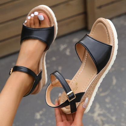 Romina | Keilsandalen mit Knöchelschnalle für Frauen