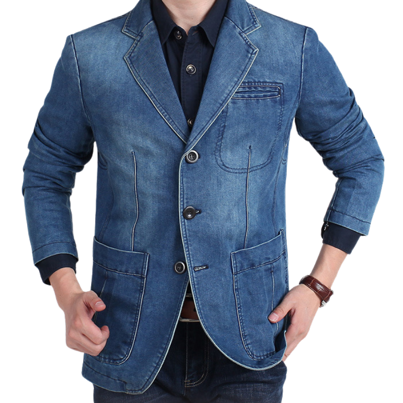 Ervin | Herren Denim Baumwolle Blazerjacke