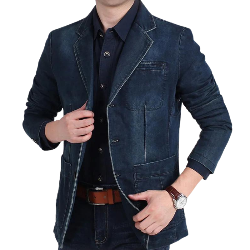 Ervin | Herren Denim Baumwolle Blazerjacke