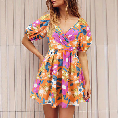 Camila - Geblümtes Minikleid mit Puffärmeln