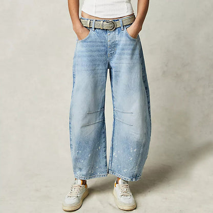Nova - Jeans mit weitem Bein und Patchwork-Muster