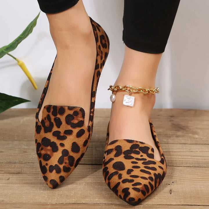 Stuttgart |  Leopard Spitze Zehen Loafers