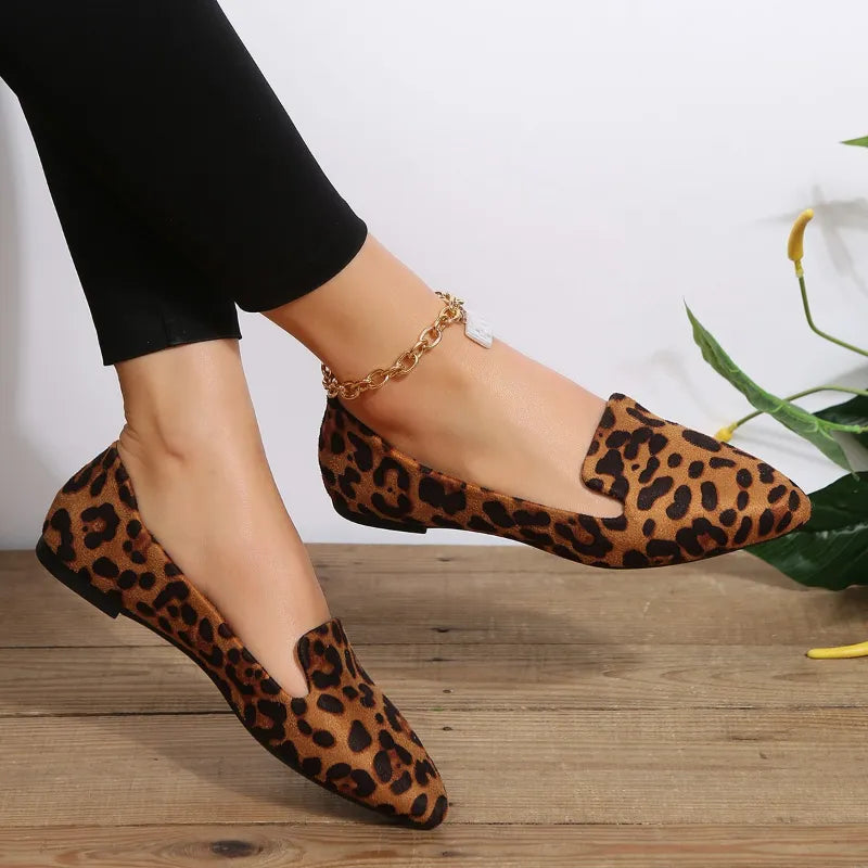 Stuttgart |  Leopard Spitze Zehen Loafers