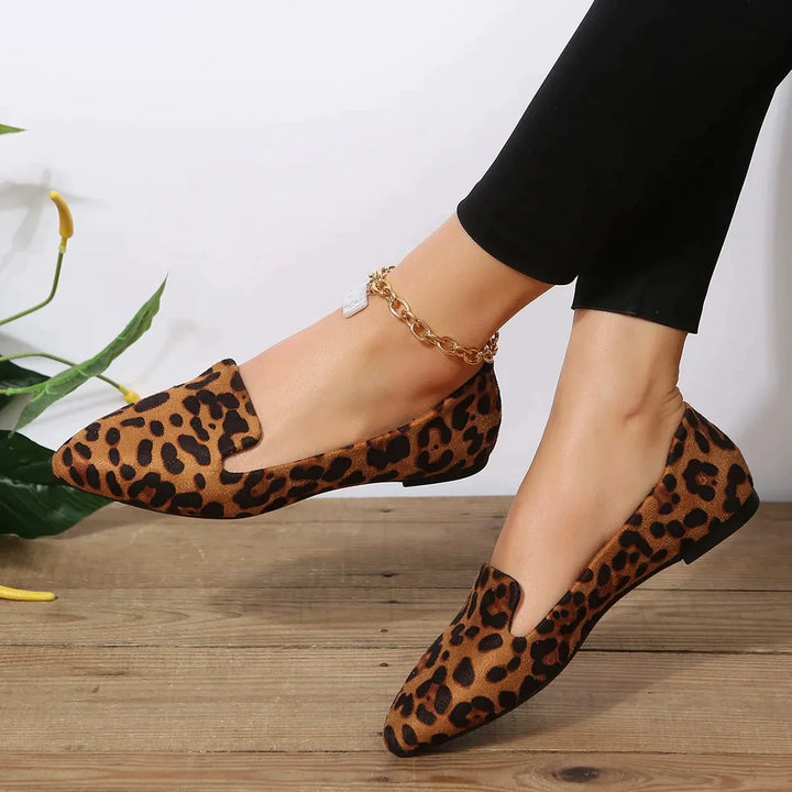 Stuttgart |  Leopard Spitze Zehen Loafers