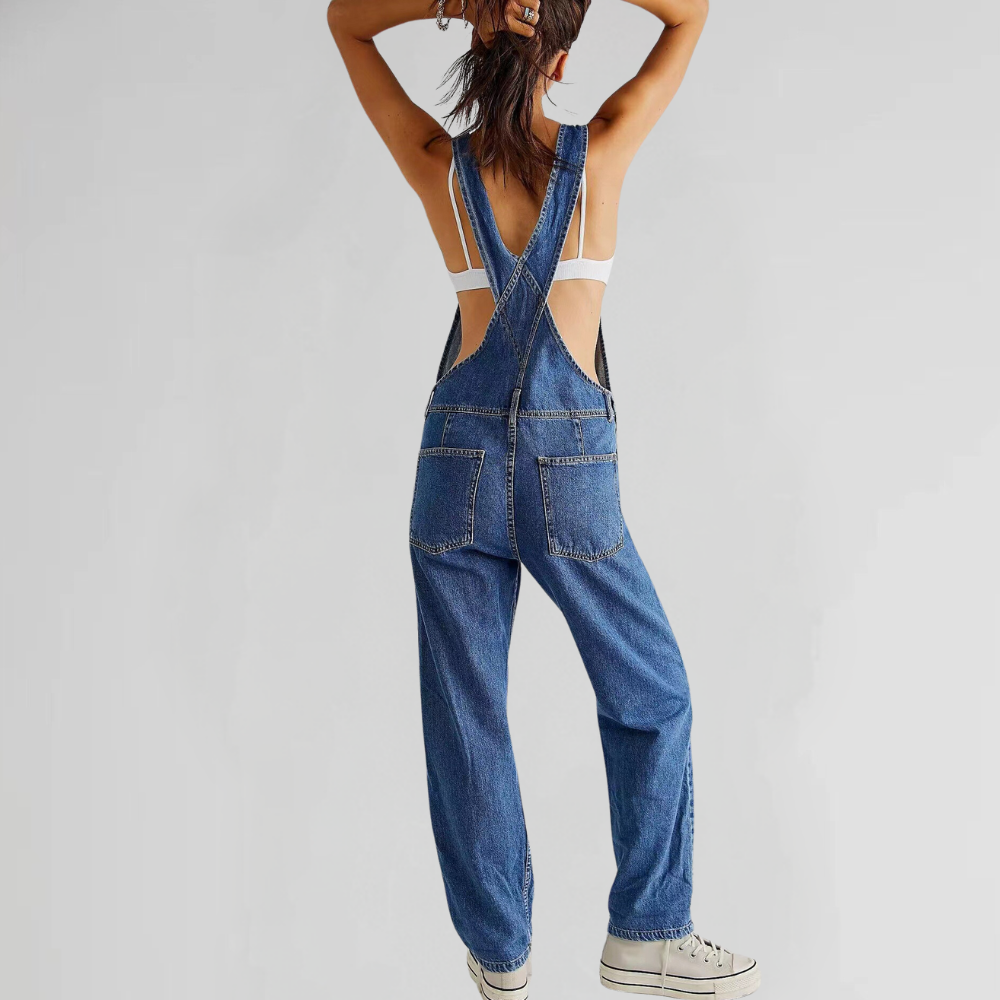 Lena | Damen-latzhose aus denim mit cross-back-design