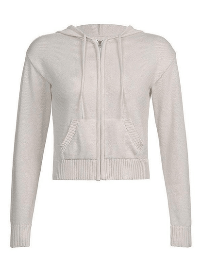 Pailin | Kurzer Strick-Cardigan mit Kapuze Damen