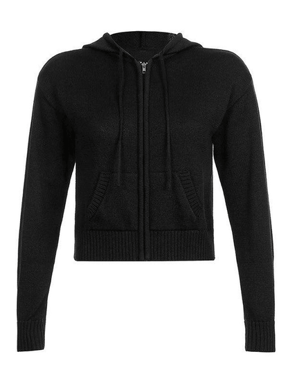 Pailin | Kurzer Strick-Cardigan mit Kapuze Damen