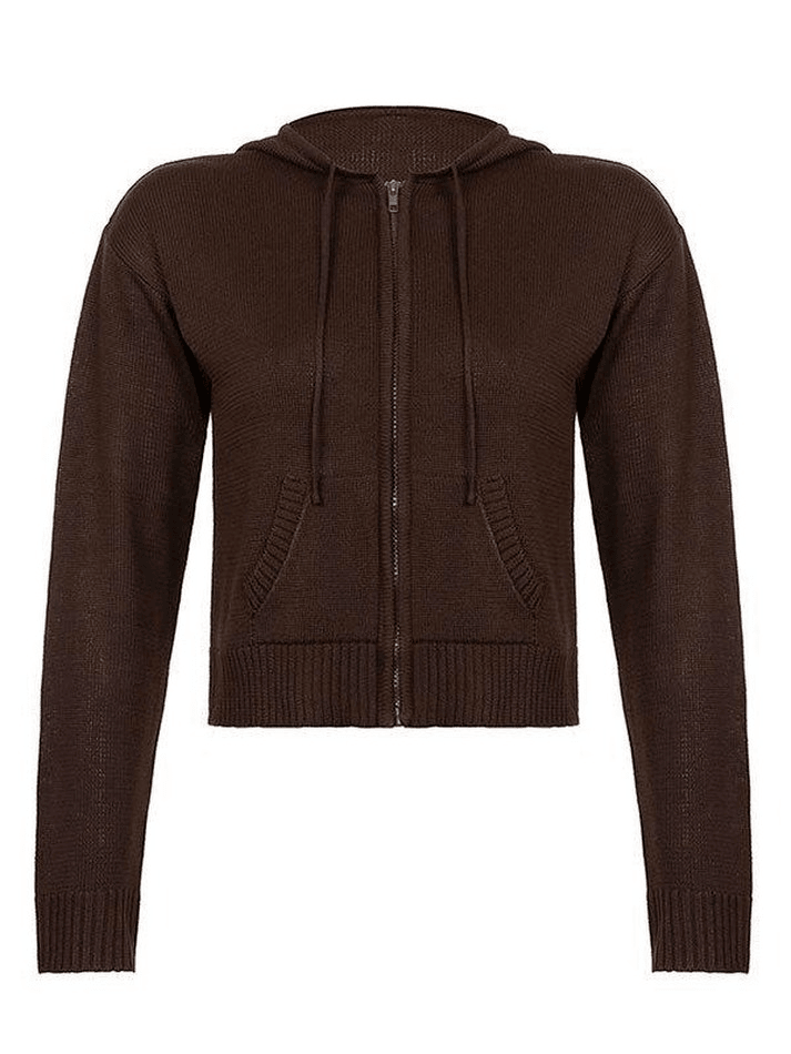 Pailin | Kurzer Strick-Cardigan mit Kapuze Damen