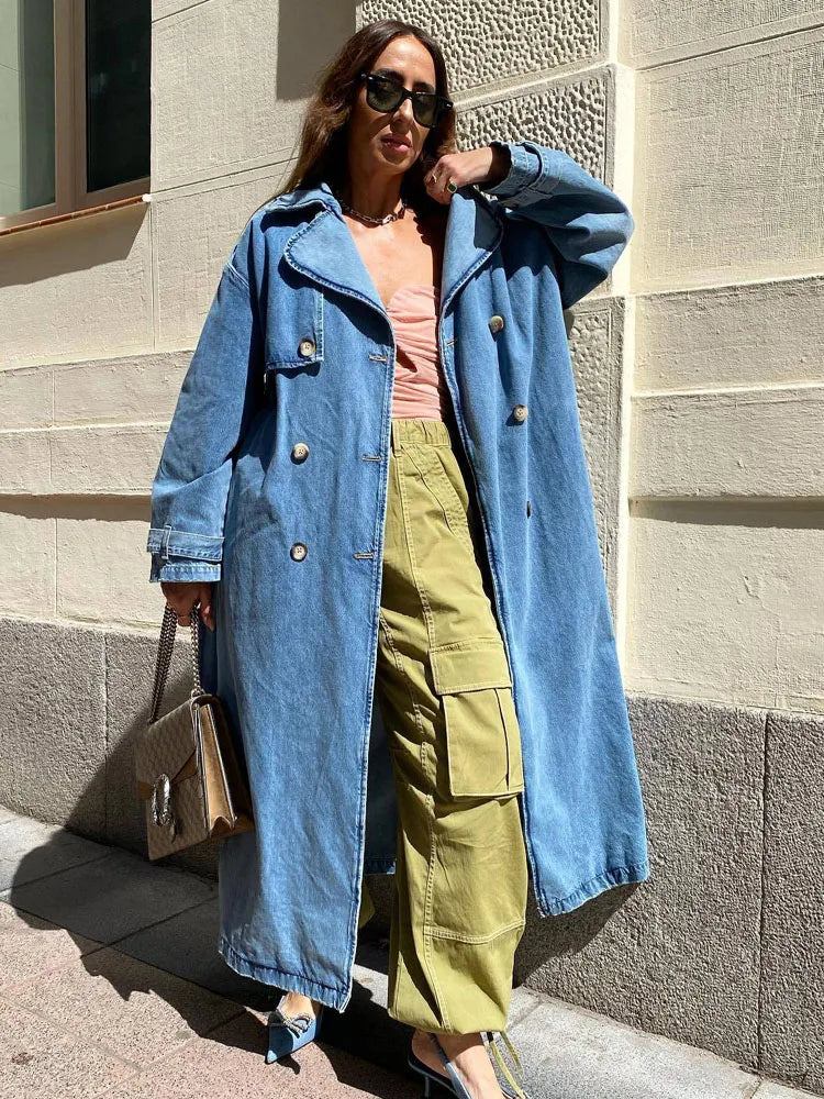 Claudine | Gemütlicher und warmer Denim-Trenchcoat