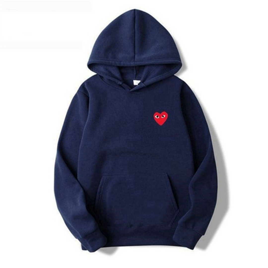 Weisste katoenen dames hoodie met een prachtig hartvormig logo