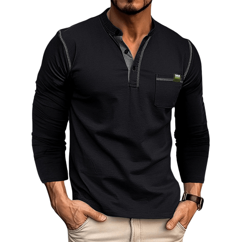 Rodrigo | Herren Langarmshirt aus Baumwolle mit Rundhalsausschnitt