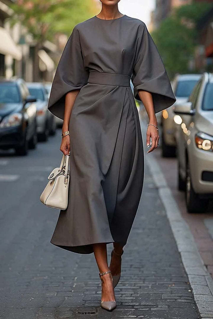 Elena - Midikleid mit Gürtel und Kimonoärmeln