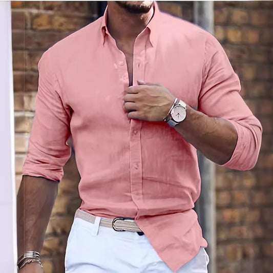 Elias – Herren Freizeithemd mit Knopfleiste und Slim Fit