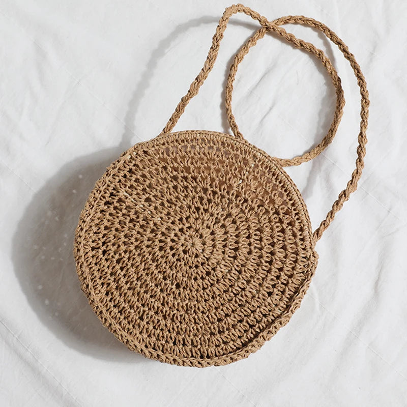 Maria | Boho Runde gewebte Tasche