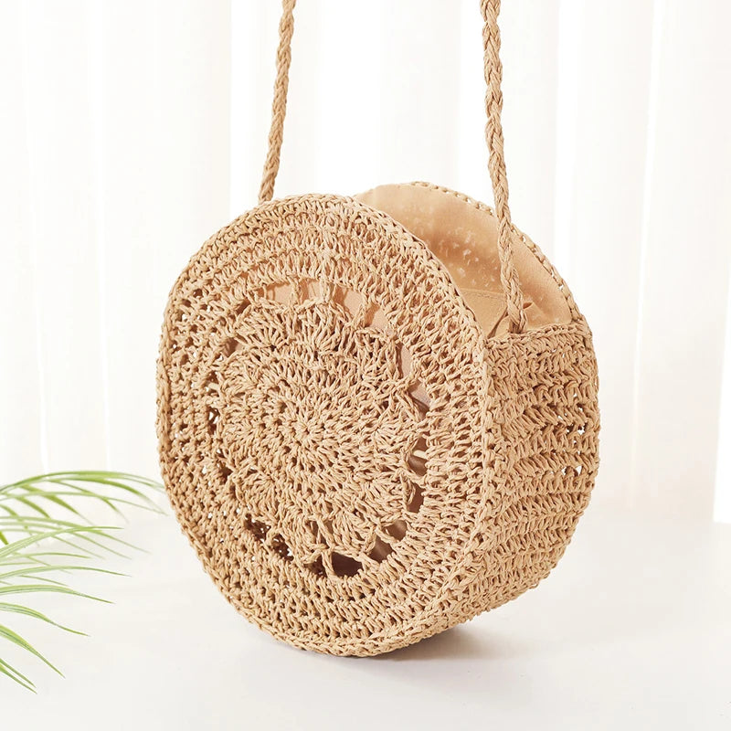 Maria | Boho Runde gewebte Tasche