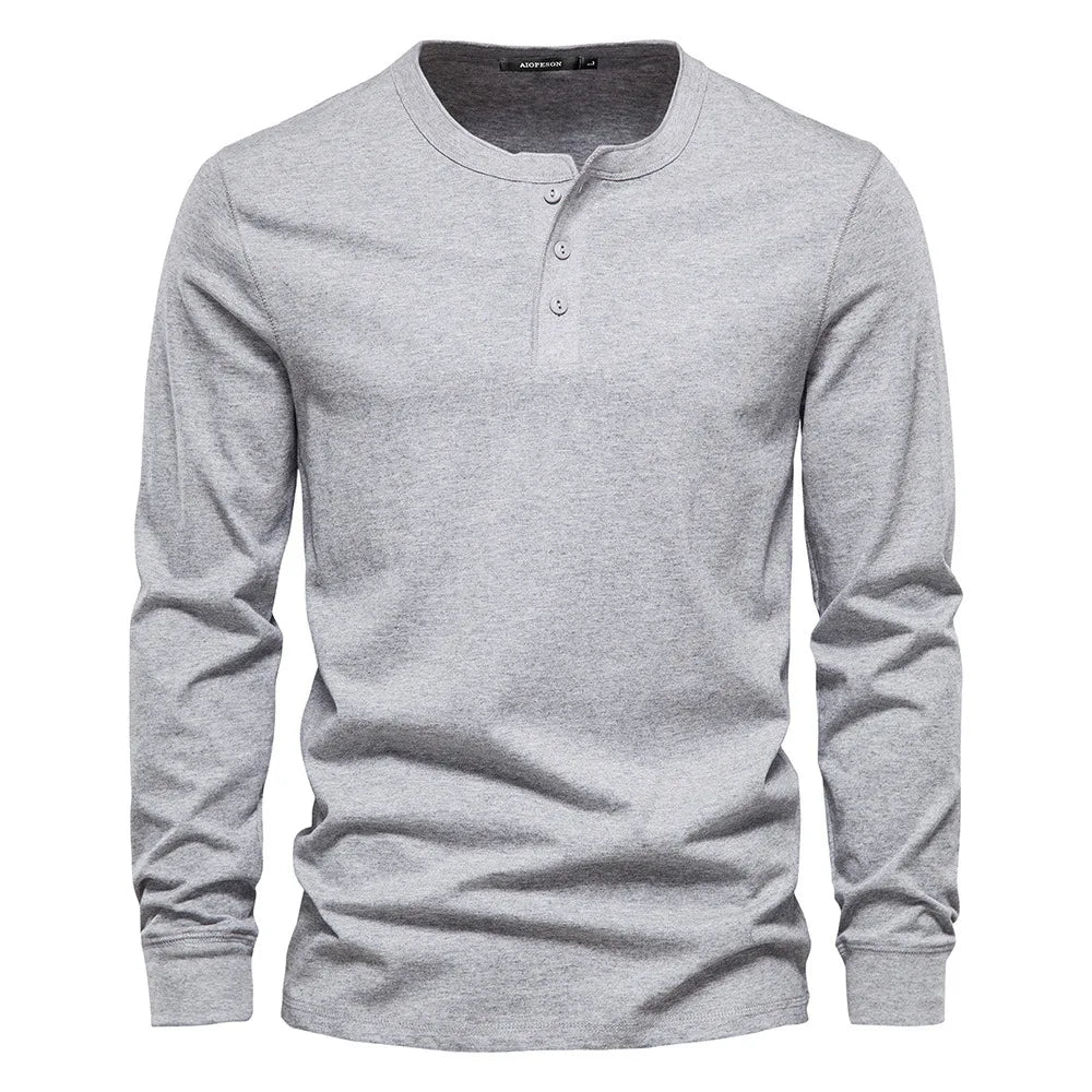 Henley | Warmer Baumwollpulli