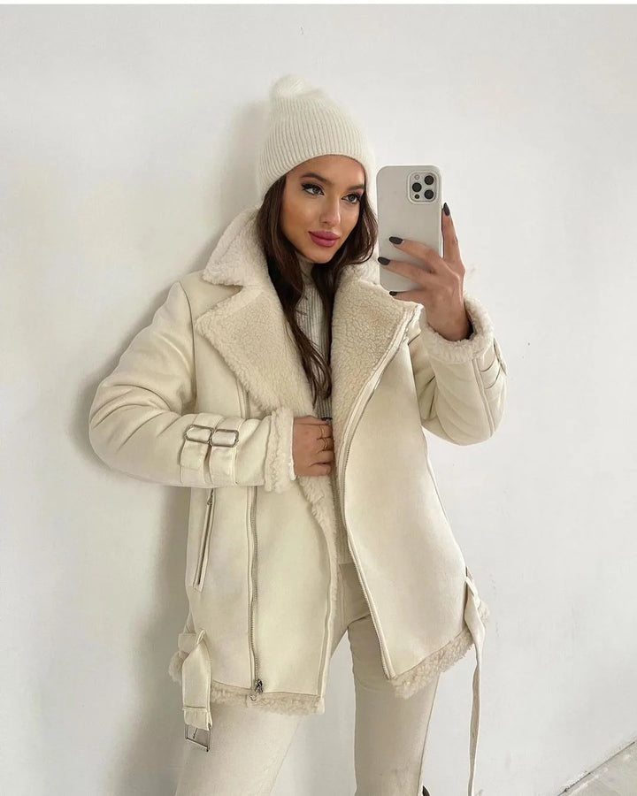 Camila | Neue Wildleder und Lederjacke dick und warm