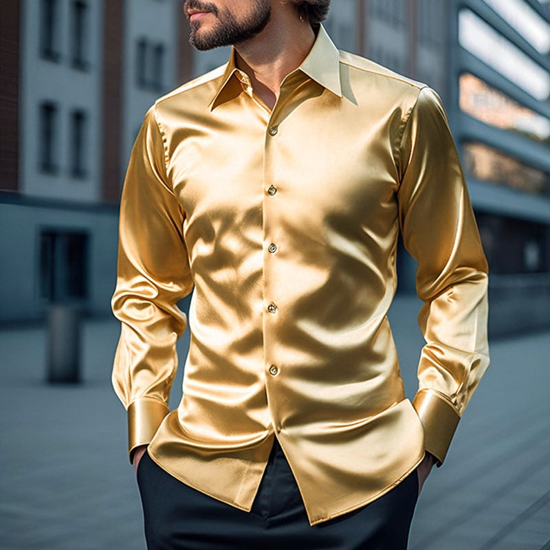 Dante – Herren Satinhemd mit Glanzfinish und Slim Fit