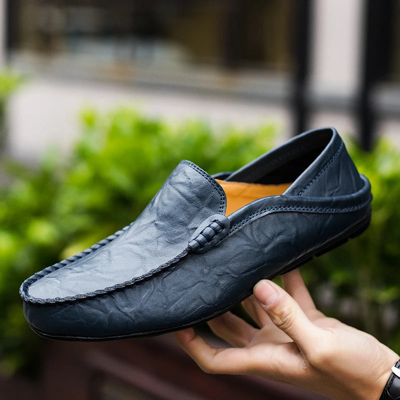 Logan | Leder loafers herren atmungsaktiv und rutschfest