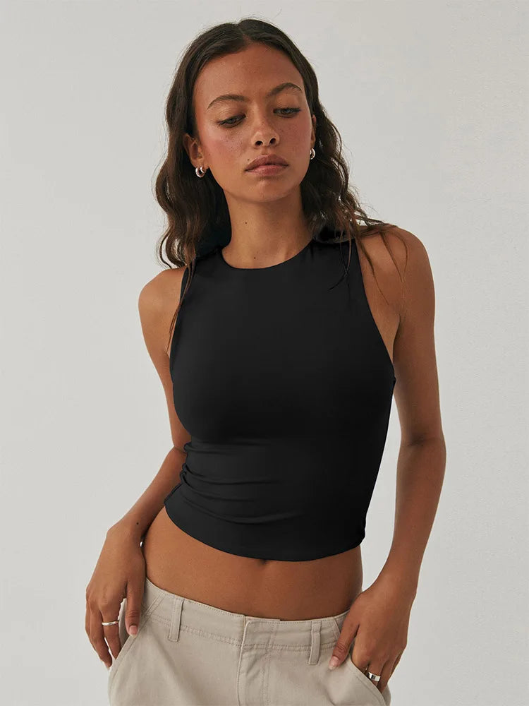 Ene | Ärmelloses Racerback Top Damen mit Rundhals