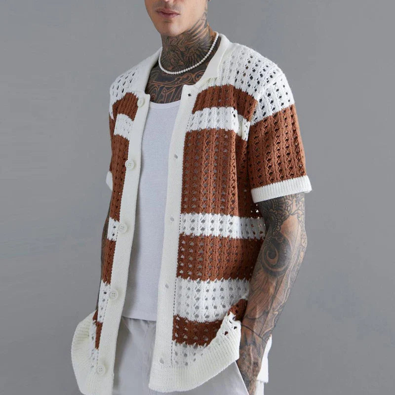 Louis | Raffinierte Patchwork-Strickhemden für Herren