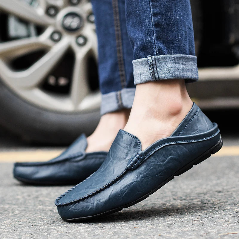 Logan | Leder loafers herren atmungsaktiv und rutschfest