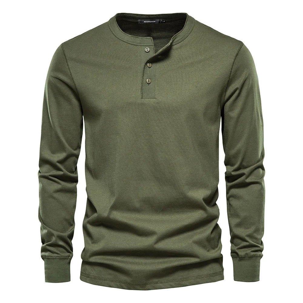 Henley | Warmer Baumwollpulli