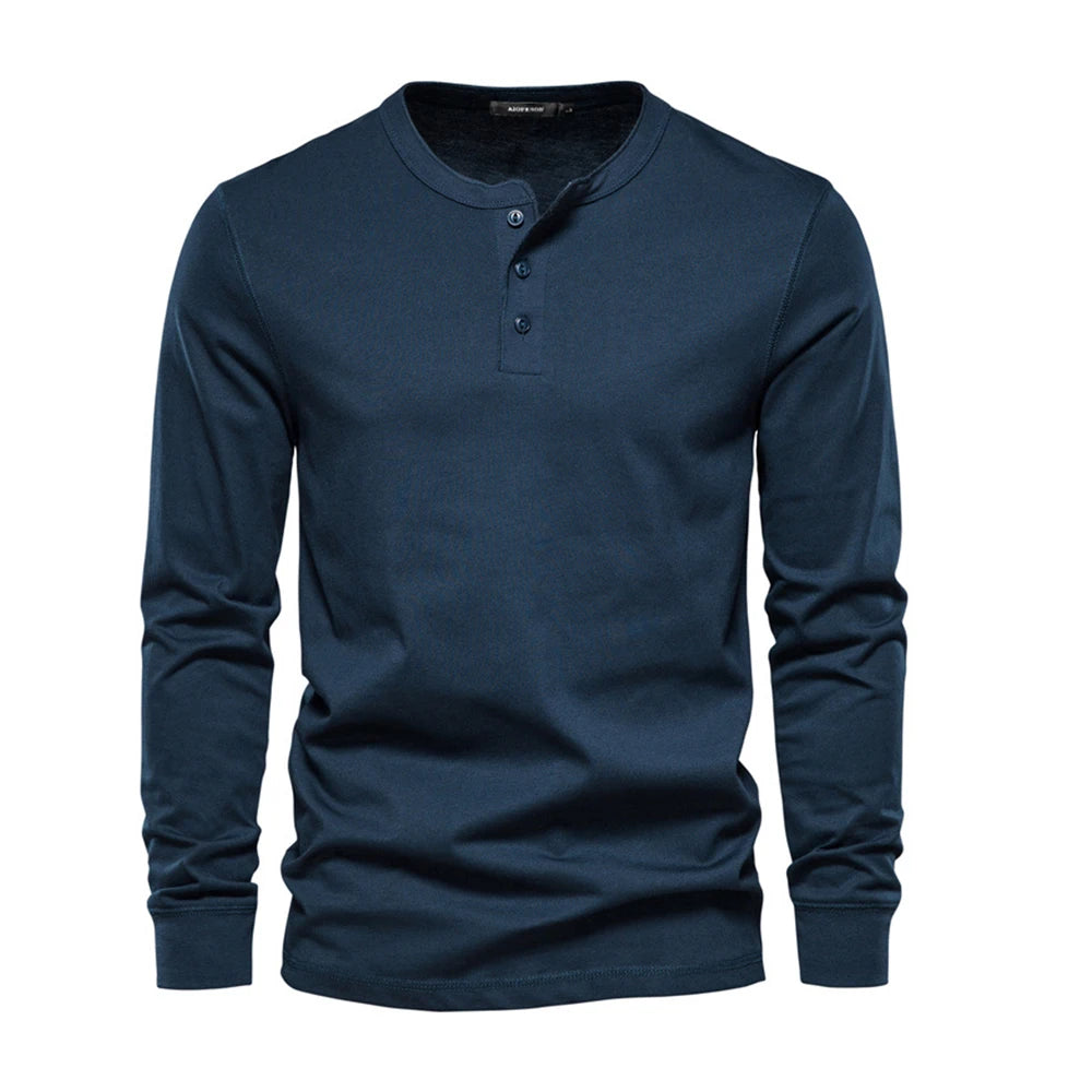 Henley | Warmer Baumwollpulli