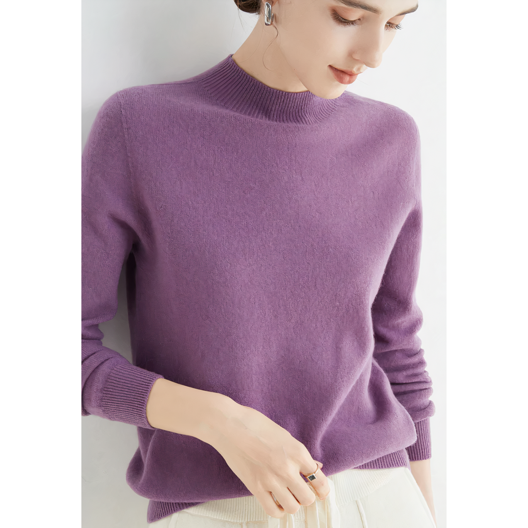 Amelie | Eleganter schlanker Kaschmir-Strickpullover für Damen